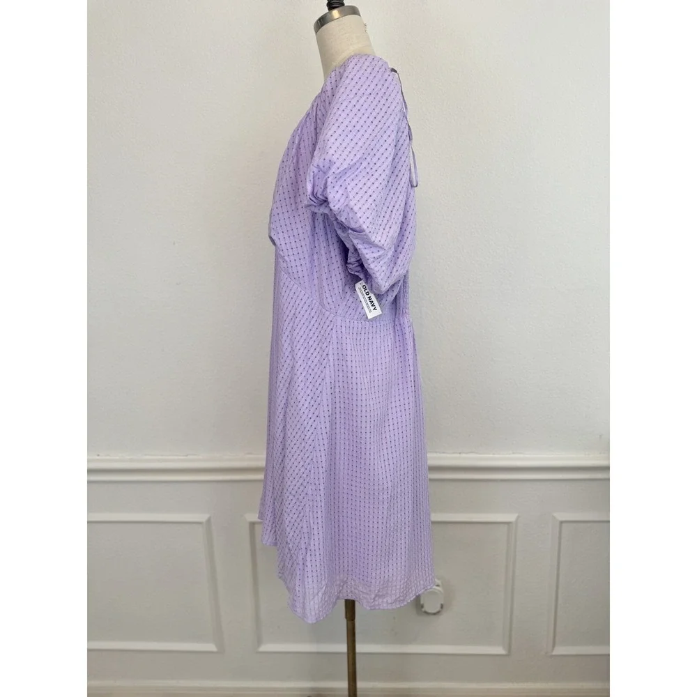 Old Navy Dress Babydoll Dress XXL Purple Puff Short Sleeves Cottagecore Coquette